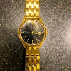 Caravelle New York Gold Plated Unisex Watch